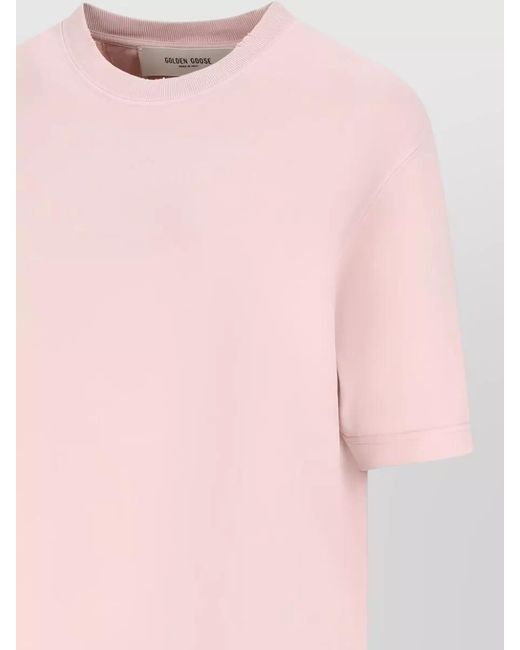 Golden Goose Deluxe Brand Pink Cotton Relaxed Fit Logo T-Shirt