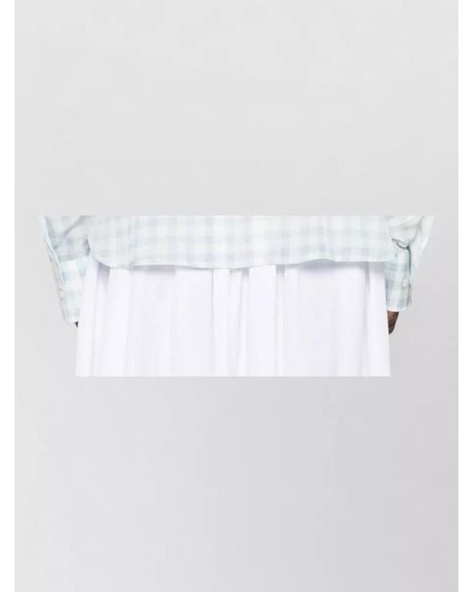 Ermanno Scervino White Silk Checked Long-Sleeve Shirt