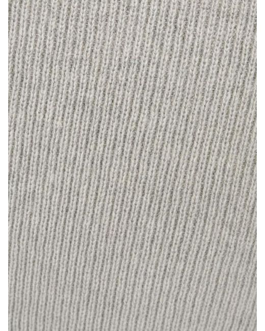 Malo White Cashmere Sweater Cropped Long Sleeves Round Neckline