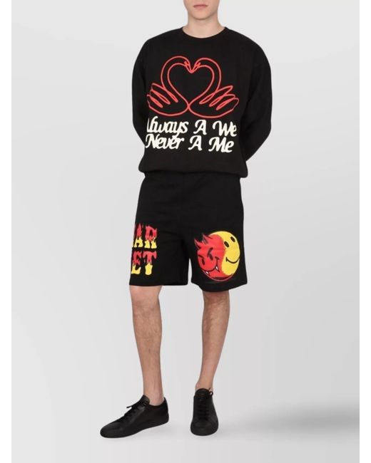 Market Black Cotton Printed Sweatshirt for men