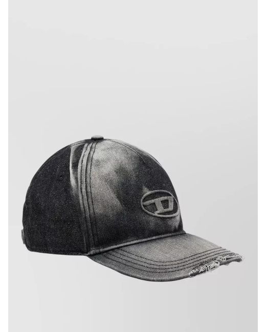 DIESEL Black Destroyed Denim Baseball Cap for men
