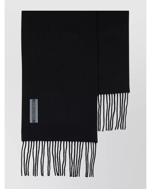 Our Legacy Black Rectangular Scarf Fringe Detail