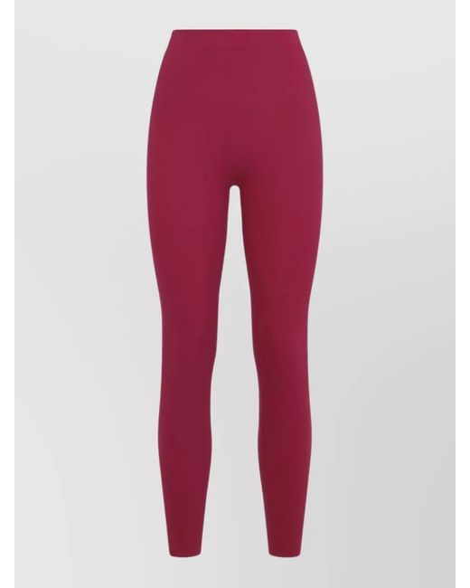 Wolford Red High-Rise Side-Perforated Leggings