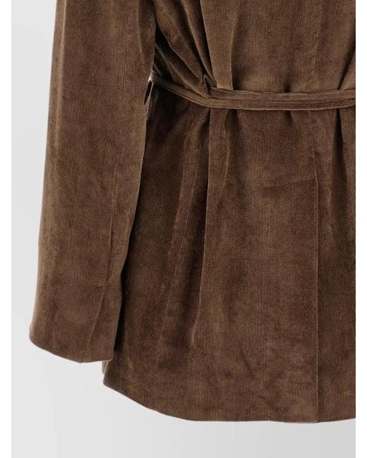 Brunello Cucinelli Brown Cashmere Velvet Blazer Strapless Tailored Cut