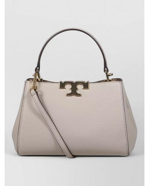 Tory Burch Gray Shoulder Bag Detachable Strap Top Handle