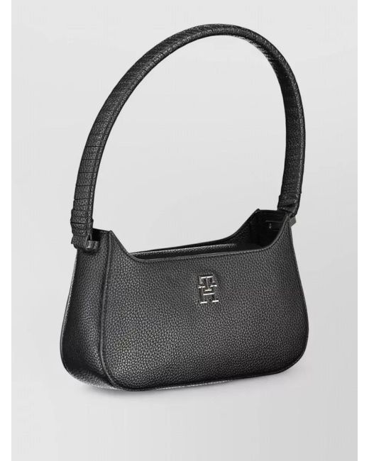 Tommy Hilfiger Black Braided Handle Shoulder Bag