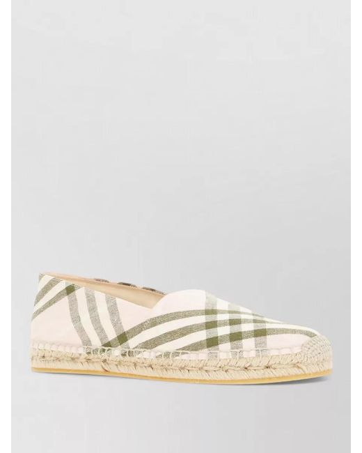 Burberry Natural Loafers Checked Pattern Espadrille Sole Design