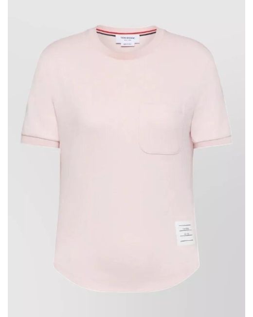 Thom Browne Pink Cotton Short Sleeve T-Shirt