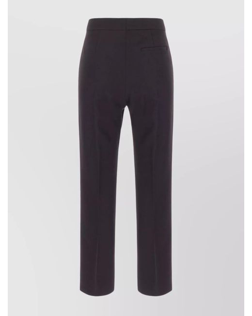 Tory Burch Blue Wool Straight-Leg Trousers