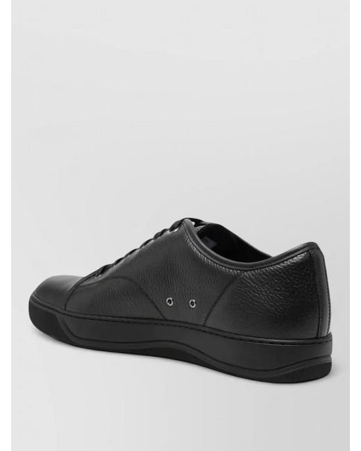 Lanvin Black Lace Up Sneakers Round Toe Lightweight Rubber Sole for men