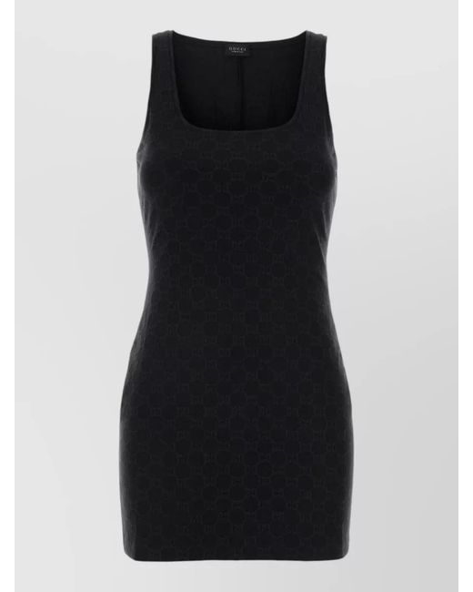 Gucci Women's Black Jacquard Square Neck Sleeveless Mini Dress - www.confineg.com Gucci Women's Black Jacquard Square Neck Sleeveless Mini Dress - www.confineg.com