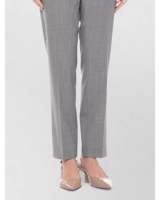 Fabiana Filippi Gray Creased Front Wool Trousers Light Detail
