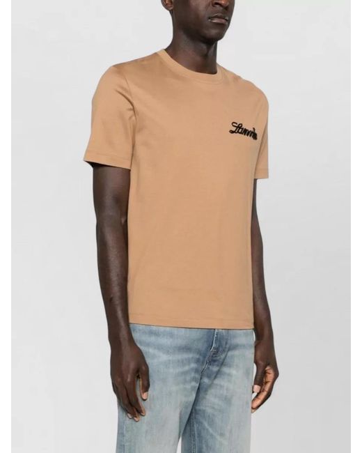 Lanvin Natural Cotton Logo-Print Short-Sleeve T-Shirt for men