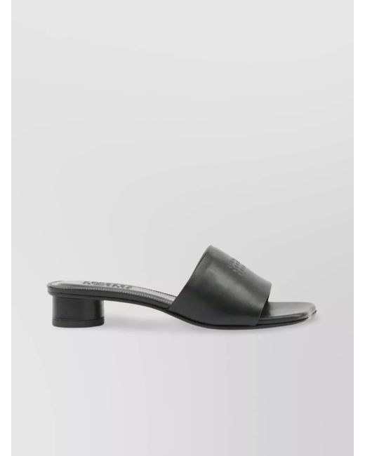 MM6 by Maison Martin Margiela Multicolor Block Heel Leather Sole Open Toe Mules