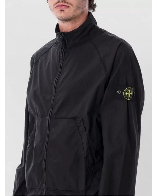 Stone Island Blue Cotton Oversized Zip Up Jacket for men