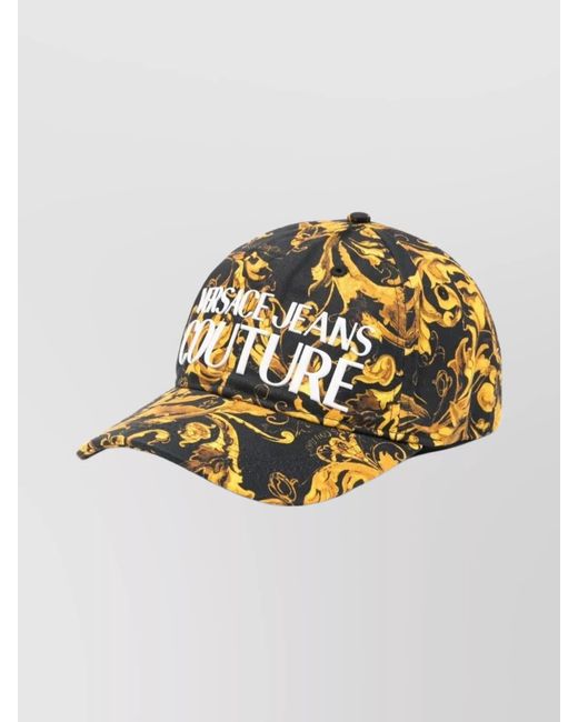 Versace Jeans Couture Metallic Baroque Design Cap Featuring Adjustable Strap for men