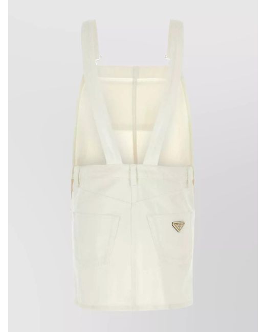 Prada White Denim Mini Dress
