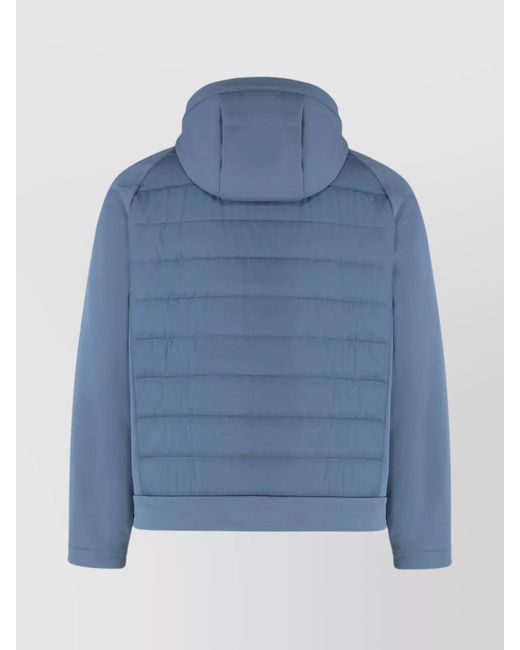 Paul & Shark Blue Technical Hooded Padded Jacket for men