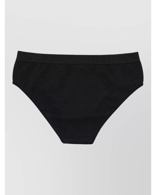 MM6 by Maison Margiela Black Everyday Ribbed Cotton Mid Rise Brief