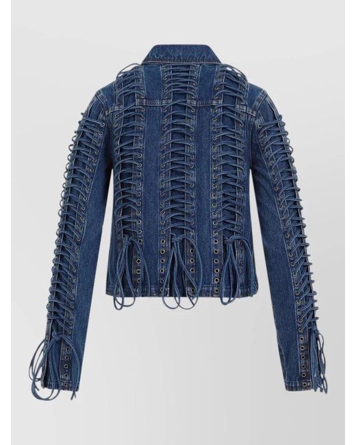 Jean Paul Gaultier Blue Corset Denim Jacket Lace Up Design