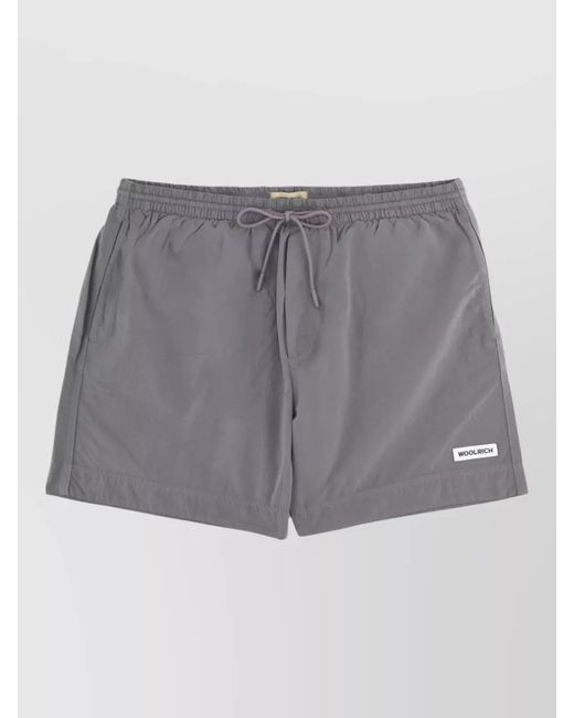 Woolrich Gray Swim Shorts Featuring Side And Back Pockets for men