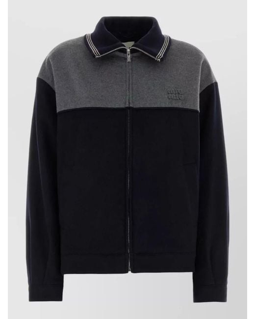 Miu Miu Black Cashmere Bomber Jacket