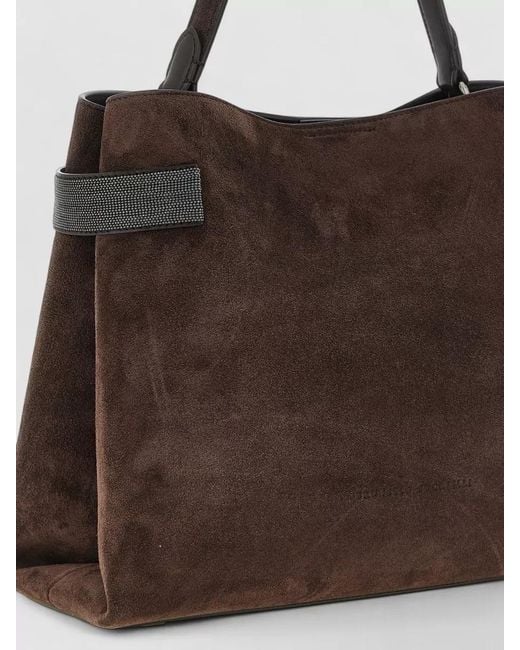 Brunello Cucinelli Brown Essence Large Tote Bag Shoulder Strap