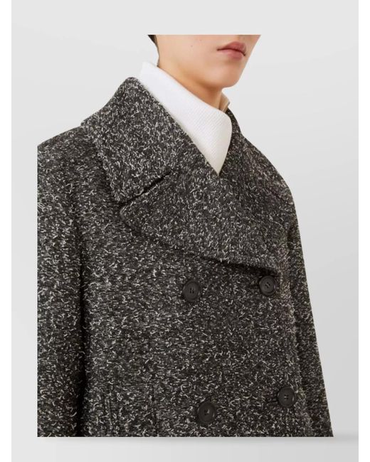Sportmax Gray Wool-Blend Double-Breasted Jacket