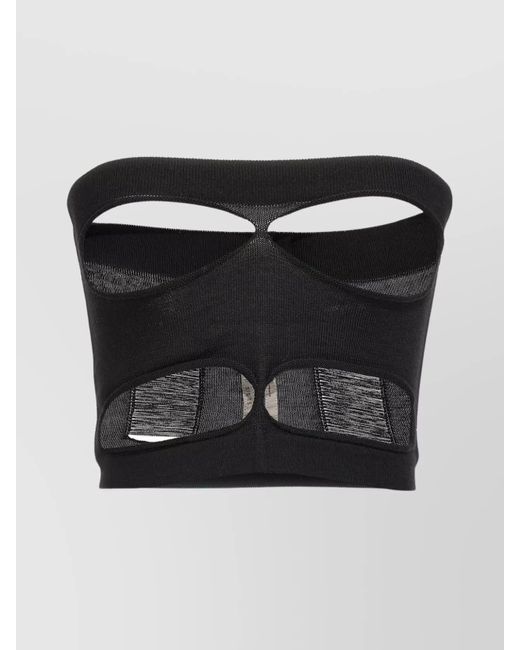 Rick Owens Black Bandeau Top Featuring Cut-Out Design