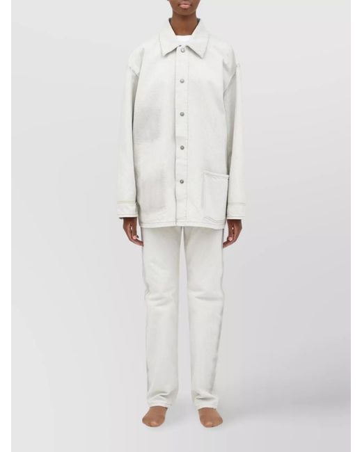 Maison Margiela White Denim Shirt Jacket for men