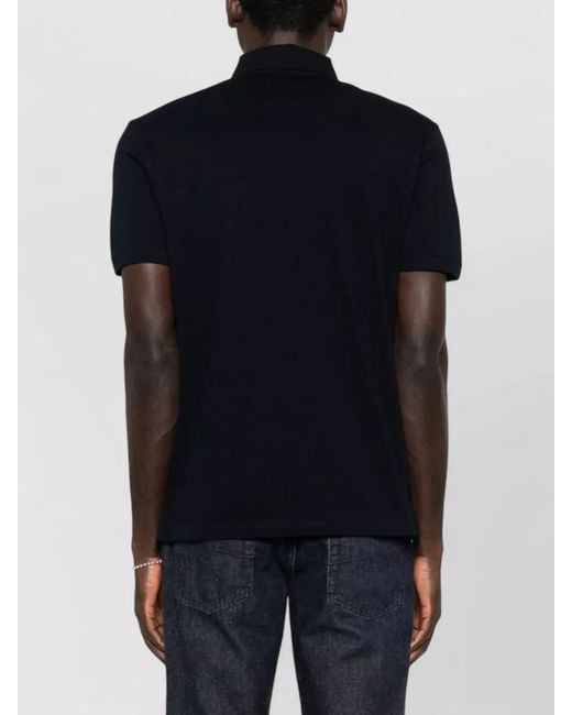 Emporio Armani Black Cotton Short-Sleeve Polo Shirt for men