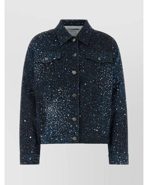 GIUSEPPE DI MORABITO Blue Printed Denim Jacket