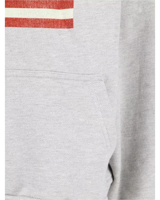 Rhude Gray Hooded Sweatshirt Front Graphic Kangaroo Pocket for men