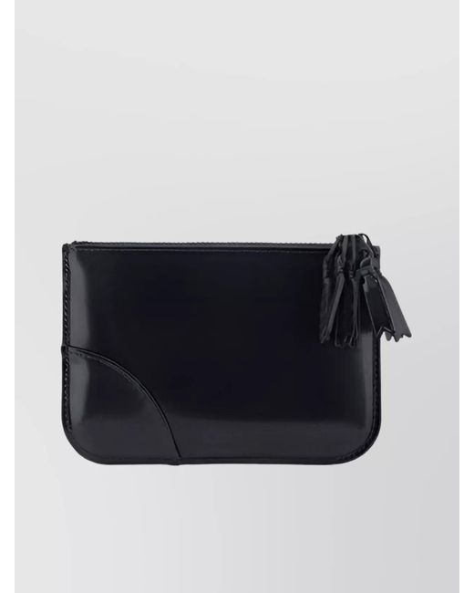 Comme des Garçons Black Leather Zip Wallet for men