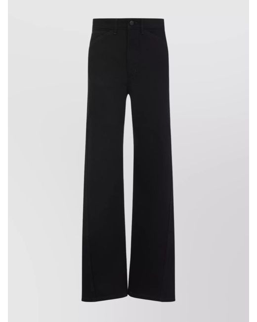 Lemaire Black Twisted Stitch Wide-Leg Pants