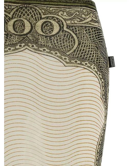 Jean Paul Gaultier Green Printed Fitted Skirt