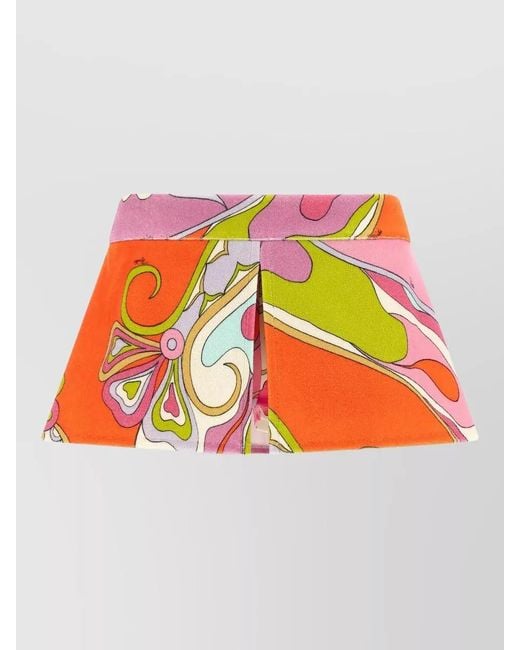 Emilio Pucci Multicolor Orchidee High Waist A Line Skirt