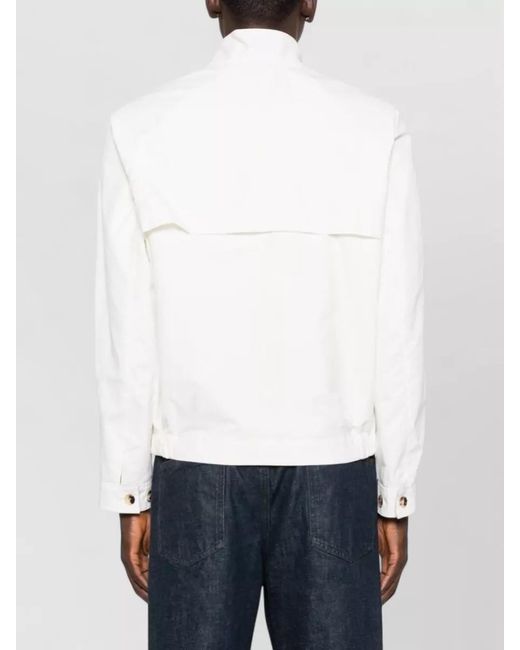 Brunello Cucinelli White Cotton Blend Lightweight Jacket for men