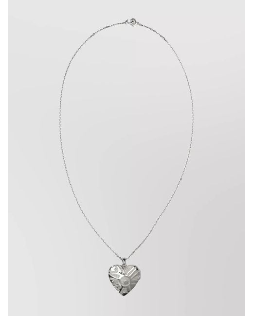 Emilio Pucci White Heart Pendant Necklace