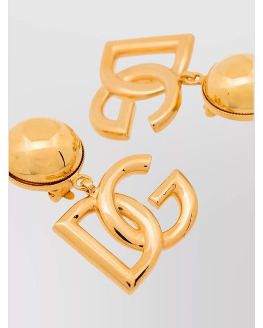 Dolce & Gabbana Metallic Logo-Embellished Clip-On Earrings
