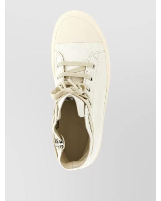 Rick Owens Natural High Top Nappa Leather Sneakers Boots for men