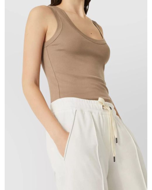 Brunello Cucinelli White Cotton Track Pants