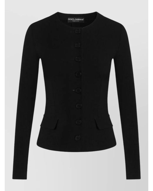 Dolce & Gabbana Black Virgin Wool Slim-Fit Single-Breasted Blazer