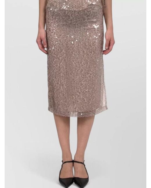 Peserico Multicolor High Waist Sequin Party Skirt Knee Length