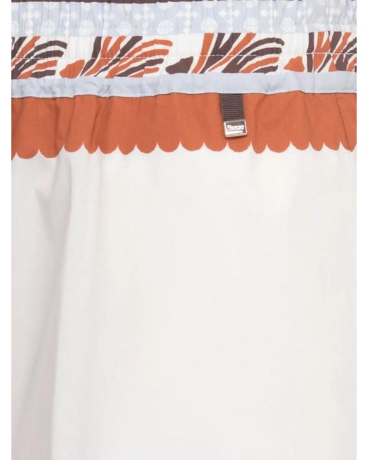 Herno White Printed Wide-Leg Trousers