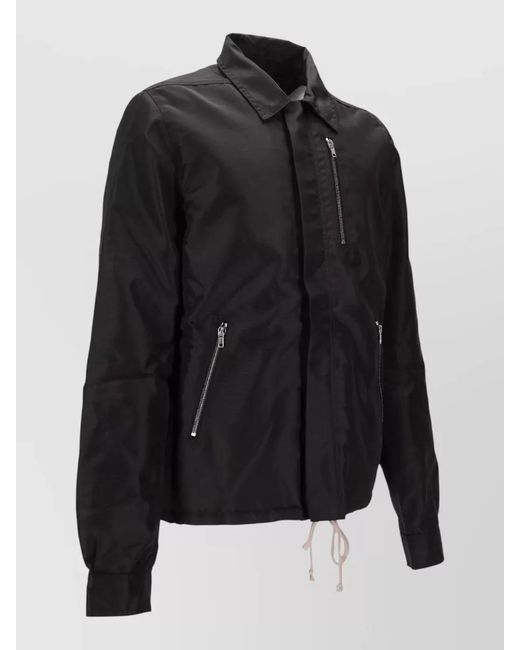 Rick Owens Black Concealed Zipfront Lightweight Jacket for men