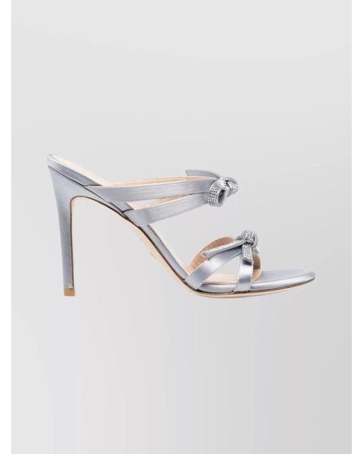 Stuart Weitzman Metallic Satin Mules