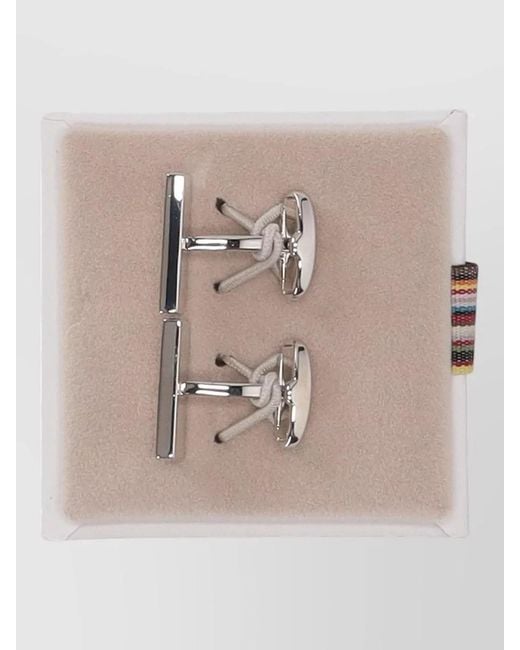 Paul Smith Pink Cufflinks Logo Letters Rectangular Tone for men