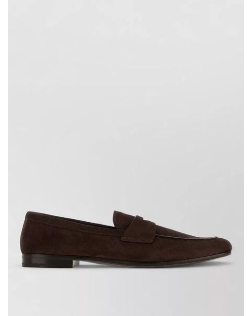 Prada White Suede Round Toe Structured Loafers for men