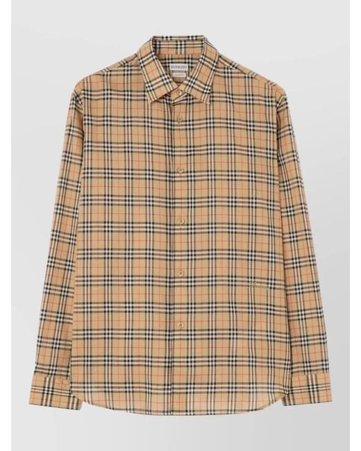 Burberry Natural Check Cotton Relaxed-Fit Long-Sleeve Shirt for men